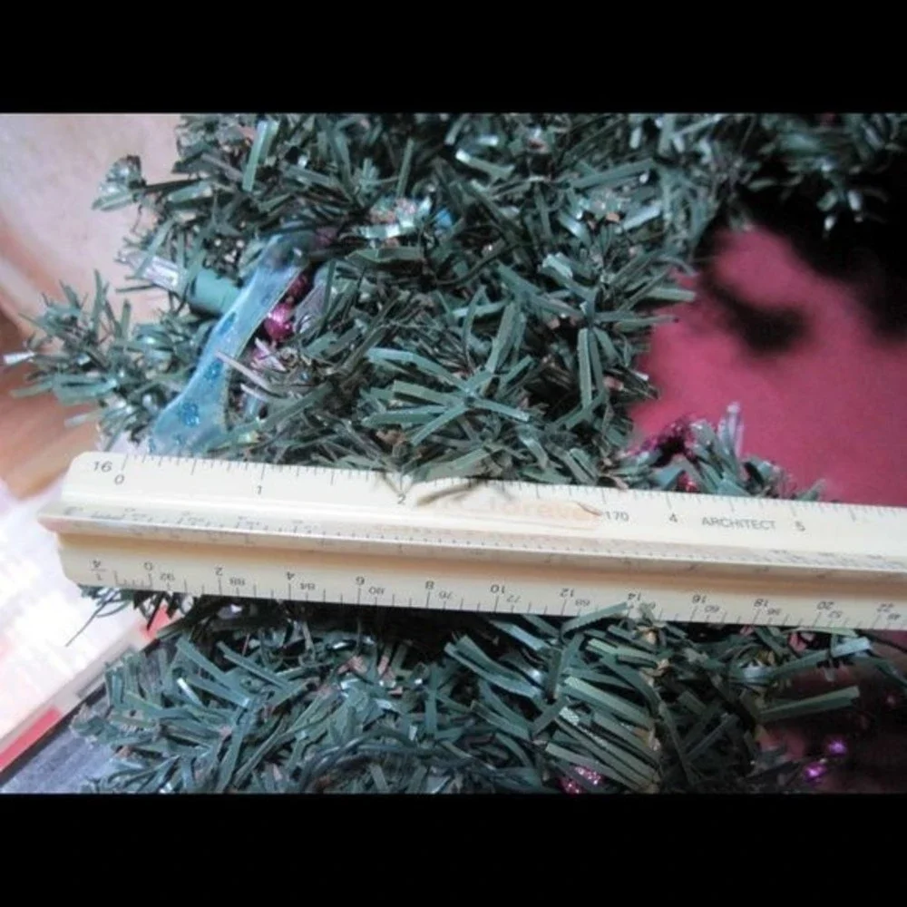 Wreath on Wire Frame & Hanger Partially Decorated Untested Lights Battery Packs
